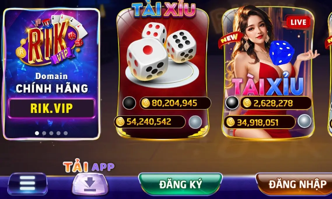 Click "tải app" để bắt đầu tải app rikvip